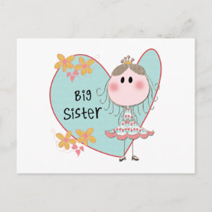 Blue Heart Princess Big Sister Postkarte