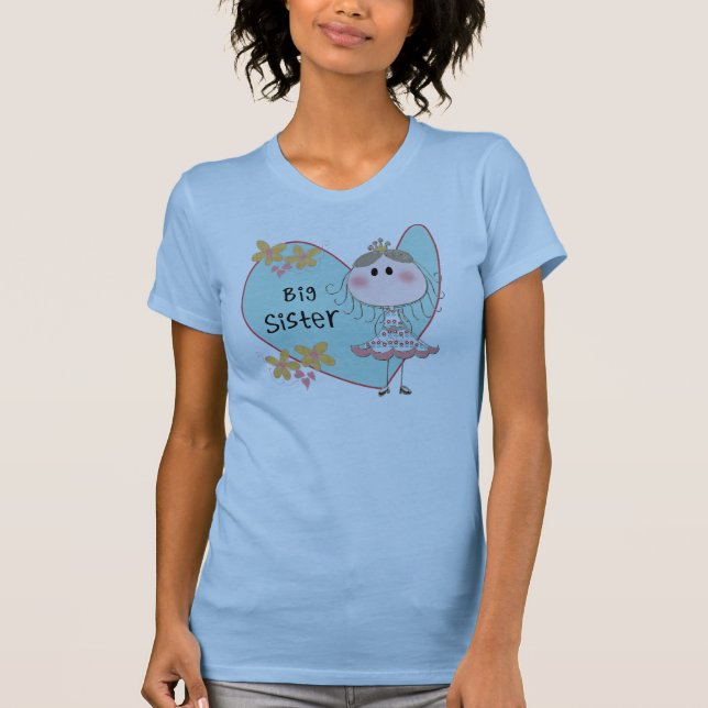 Blue Heart Princess Big Sister T-Shirt (Vorderseite)