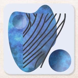 Blue Heart Rechteckiger Pappuntersetzer