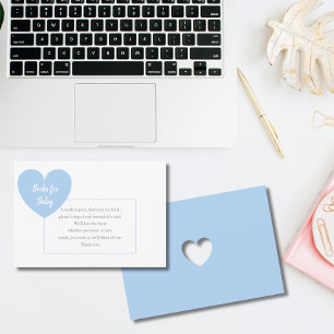 Blue Heart Request Books for Baby Boy Shows Begleitkarte