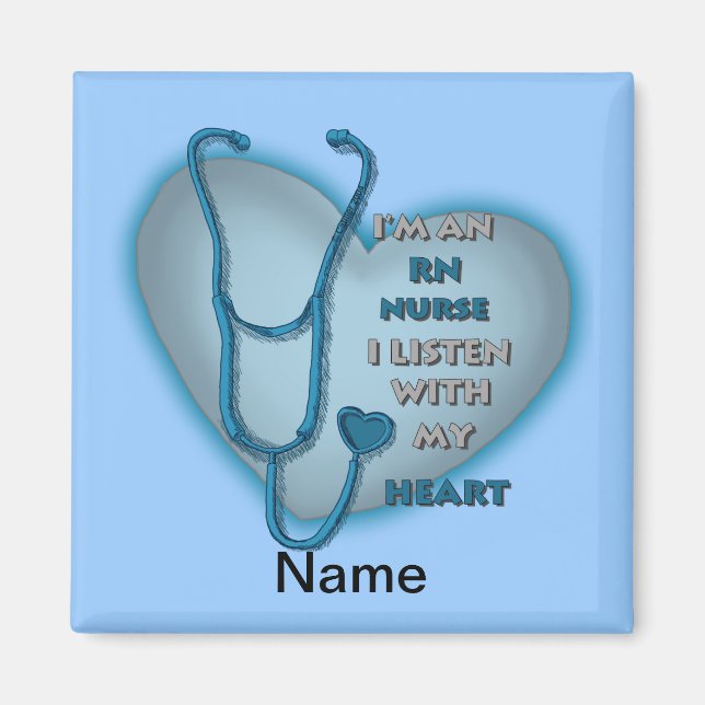 Blue Heart RN Registered Nurse Magnet (Vorne)