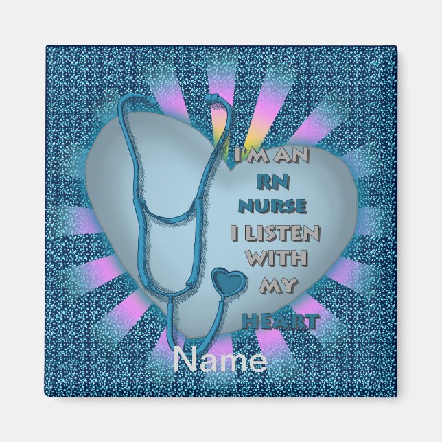 Blue Heart RN Registered Nurse Magnet (Vorne)
