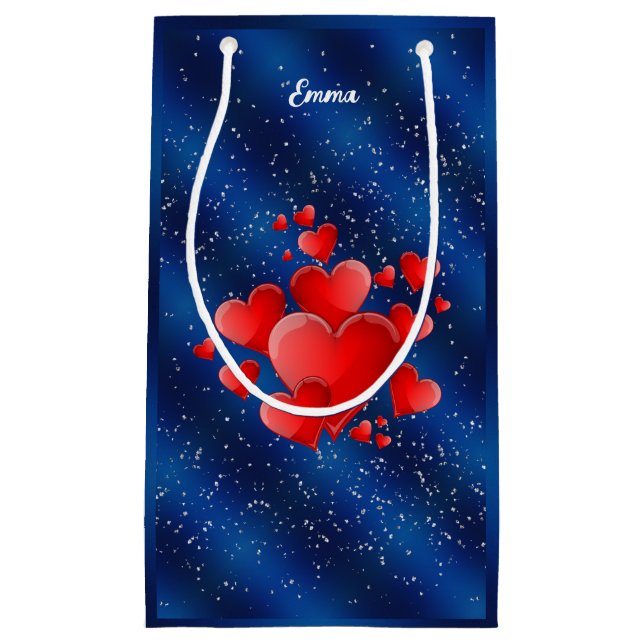 Blue heart  romantic wallpaper kleine geschenktüte (Vorderseite)