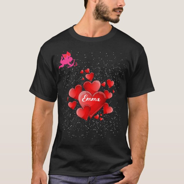 Blue heart  romantic wallpaper T-Shirt (Vorderseite)