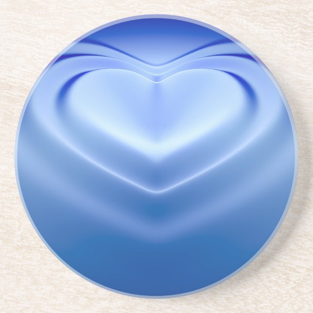 Blue Heart Sandstein Untersetzer (Vorne)