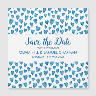 Blue Heart Save the Date Magnet
