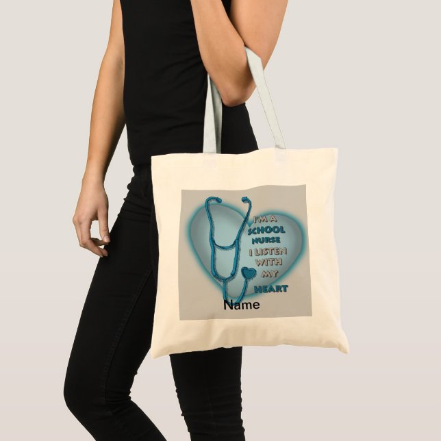 Blue Heart School Nurte Tote Bag Tragetasche (Vorderseite (Produkt))