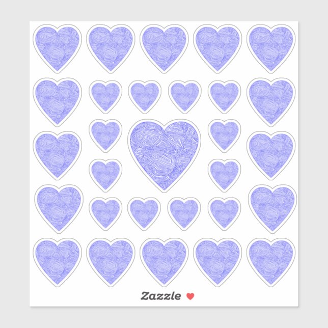 Blue Heart Stickers Aufkleber (Blatt)