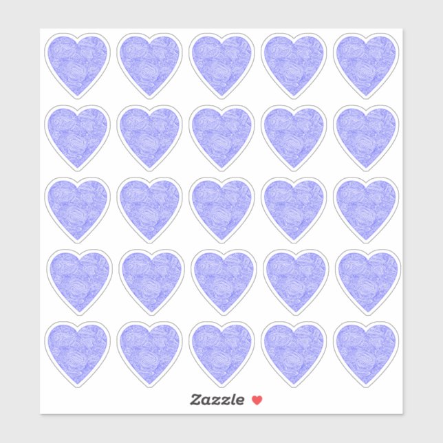 Blue Heart Stickers Aufkleber (Blatt)