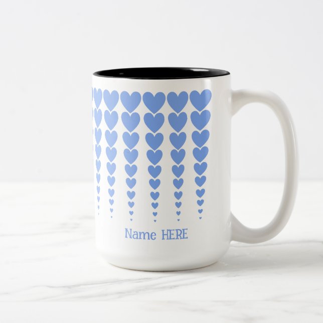Blue Heart Tinsels, Best Teacher je Personalisiert Zweifarbige Tasse (Rechts)