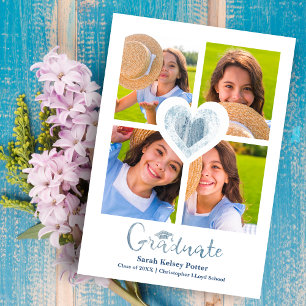 Blue Heart Trendy All School Abschluss 4 Fotos