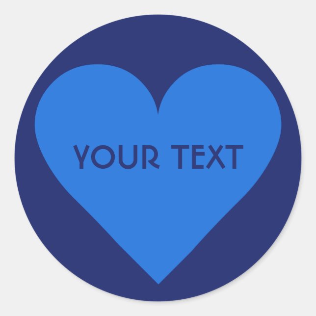 Blue Heart Valentine Custom Aufkleber (Vorderseite)