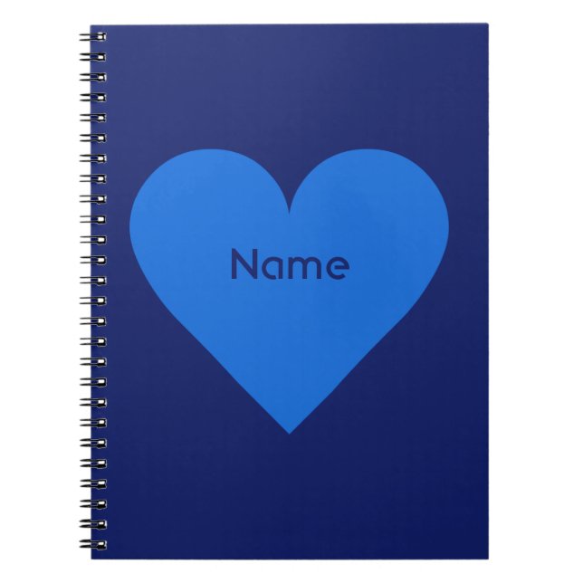 Blue Heart Valentine - individuelles Notebook Notizblock (Vorderseite)