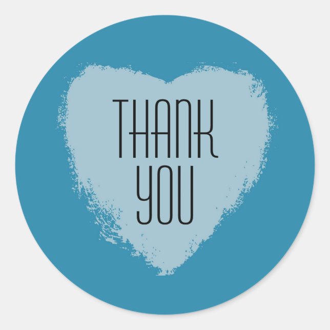 Blue Heart Vielen Dank Stickers (Vorderseite)