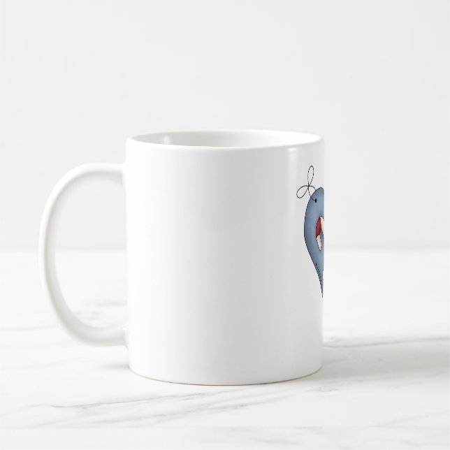 Blue Heart with Candy Canes Country Christmas Kaffeetasse (Links)
