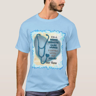 Blue Heart Zuhause Health Care Nurse T-Shirt