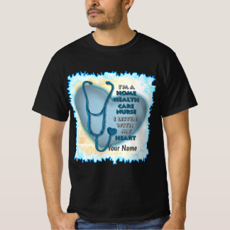 Blue Heart Zuhause Health Care Nurse T-Shirt