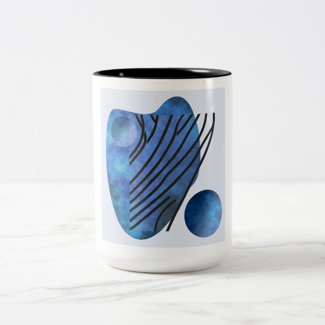 Blue Heart Zweifarbige Tasse (Mittel)