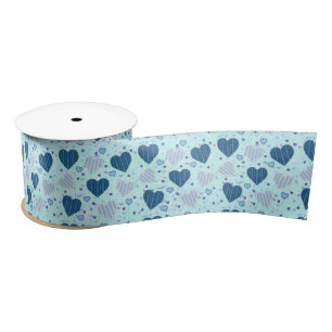 Blue Hearts 3" breites Satin Ribbon, 2 Yard Spool Satinband