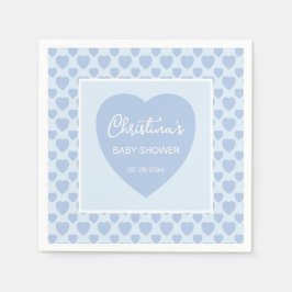 Blue Hearts Baby Shower  Serviette