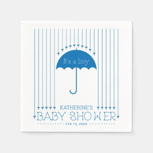 Blue Hearts Boy Baby Dusche Party Paper Napkin Serviette