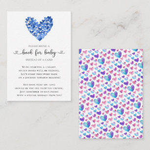 Blue Hearts Boys Sweetheart Shower Book for Baby Begleitkarte