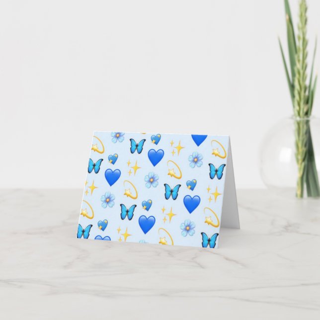 Blue Hearts-Create your own (CYO) - Danke Karte (Vorderseite)