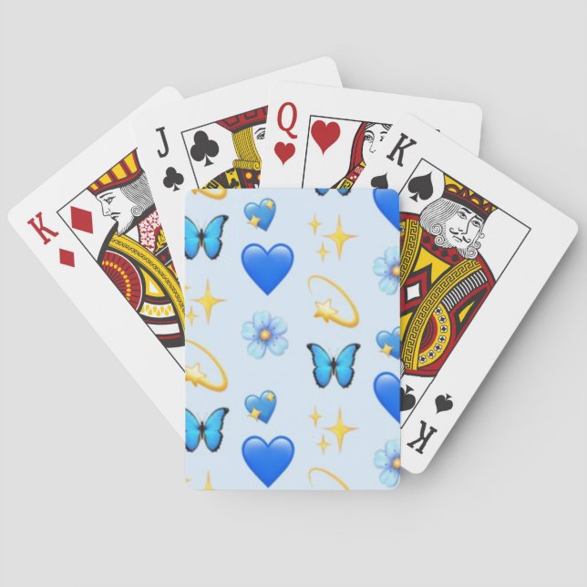 Blue Hearts-Create your own (CYO) - Playing Card Spielkarten (Rückseite)