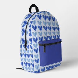 Blue Hearts Delight Backpack Bedruckter Rucksack