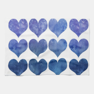 Blue Hearts Geschirrtuch