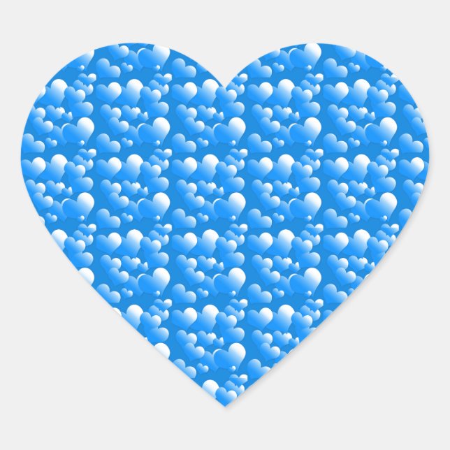 Blue Hearts Herz-Aufkleber (Vorderseite)