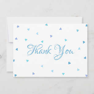 Blue Hearts Konfetti Chic Schriftart Danke