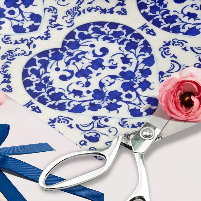 Blue Hearts on Keramik - 6 Fliesen - Decoupage Cra Seidenpapier (Von Creator hochgeladen)