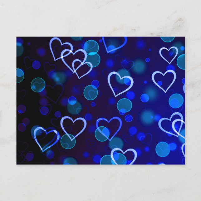 Blue Hearts Postcard Postkarte (Vorderseite)