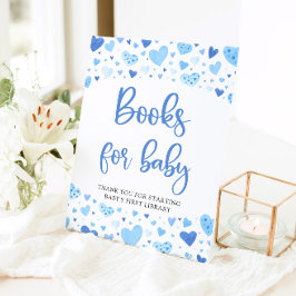 Blue Hearts Valentine Books for Baby Shooting Sign Sockelschild