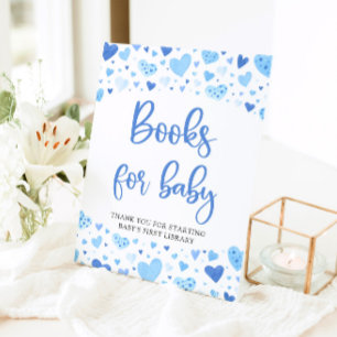 Blue Hearts Valentine Books for Baby Shooting Sign Sockelschild