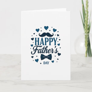 Blue Hearts Vatertag Icon Karte