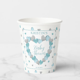 Blue Hearts Wreath eine kleine Sweetheart Baby Dus Pappbecher