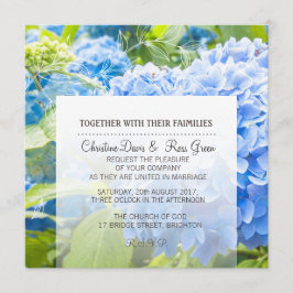 Blue Heaven, Blumen, Hochzeitsreise Set Einladung