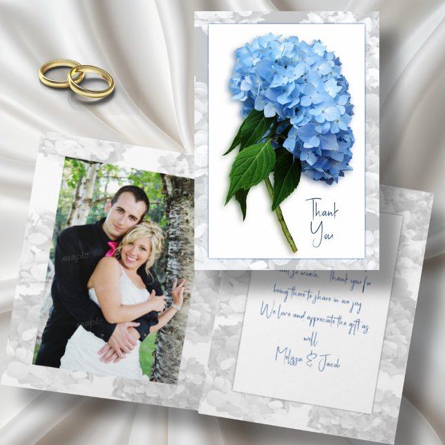 Blue Heaven Hydrangea auf Steppe Danke Note Card (Von Creator hochgeladen)