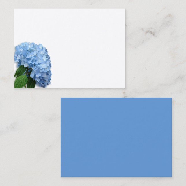 Blue Heaven Hydrangea Blume Blank White Platzkarte (Vorne/Hinten)