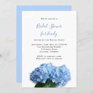 Blue Heaven Hydrangea Blume Brautparty Einladung