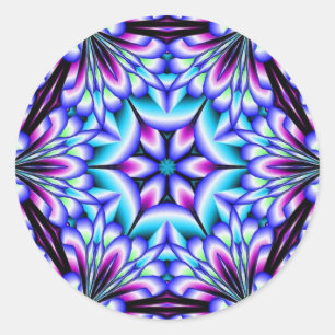 Blue Heaven Mandala Runder Aufkleber