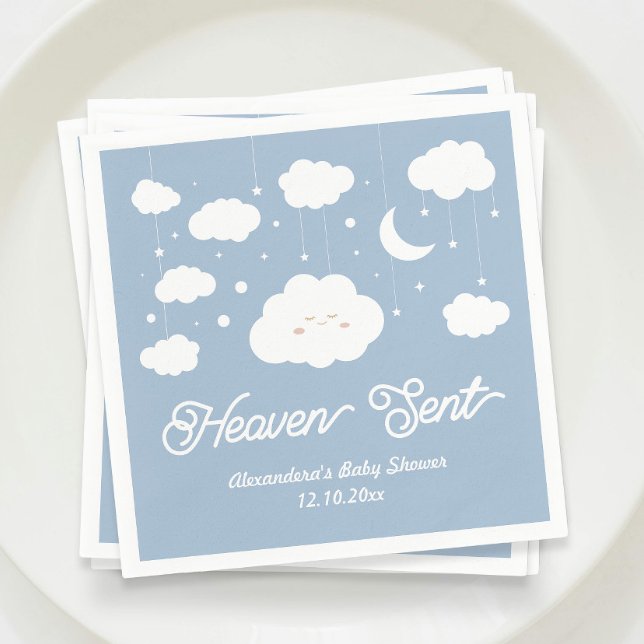 Blue Heaven schickte Babydusche Serviette (Von Creator hochgeladen)