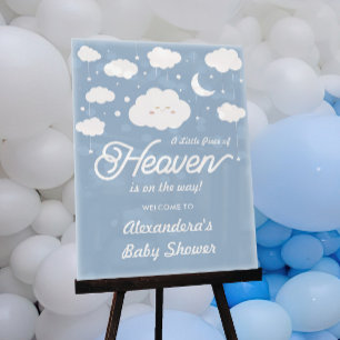Blue Heaven Sent Baby Dusche Willkommen Acrylschild