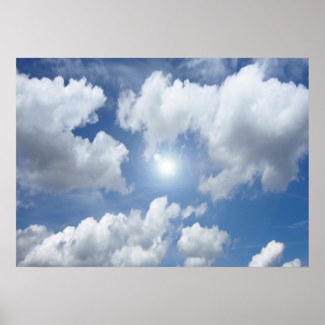 Blue Heaven Wolken + Ihre Ideen Poster (Vorne)