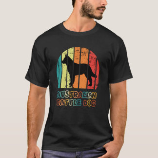 Blue Heeler Australian Cattle Dog Vintag Sunset T-Shirt