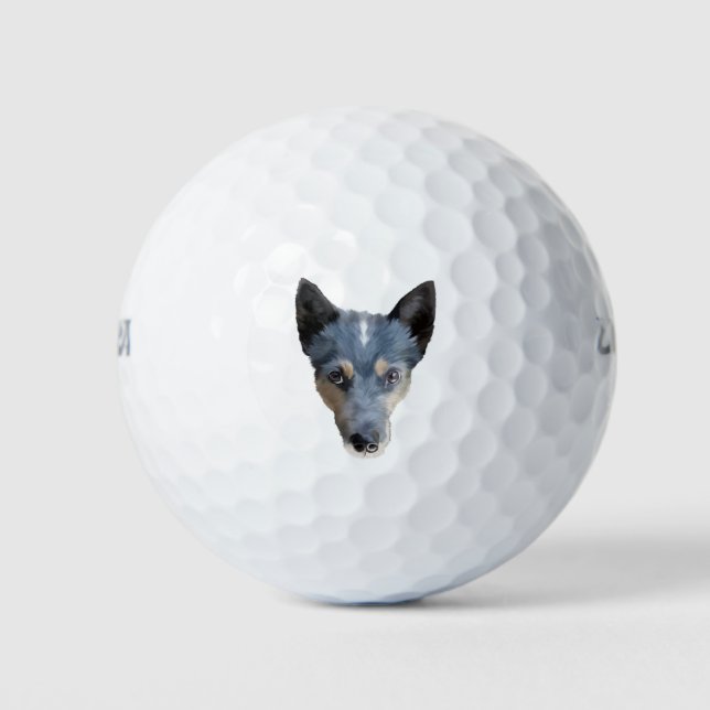 Blue Heeler / Australischer Rinderhund Golfball (Vorderseite)