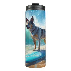 Blue Heeler Beach Surfanstrich Thermosbecher