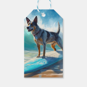 Blue Heeler Beach Surfen Malerei Geschenkanhänger
